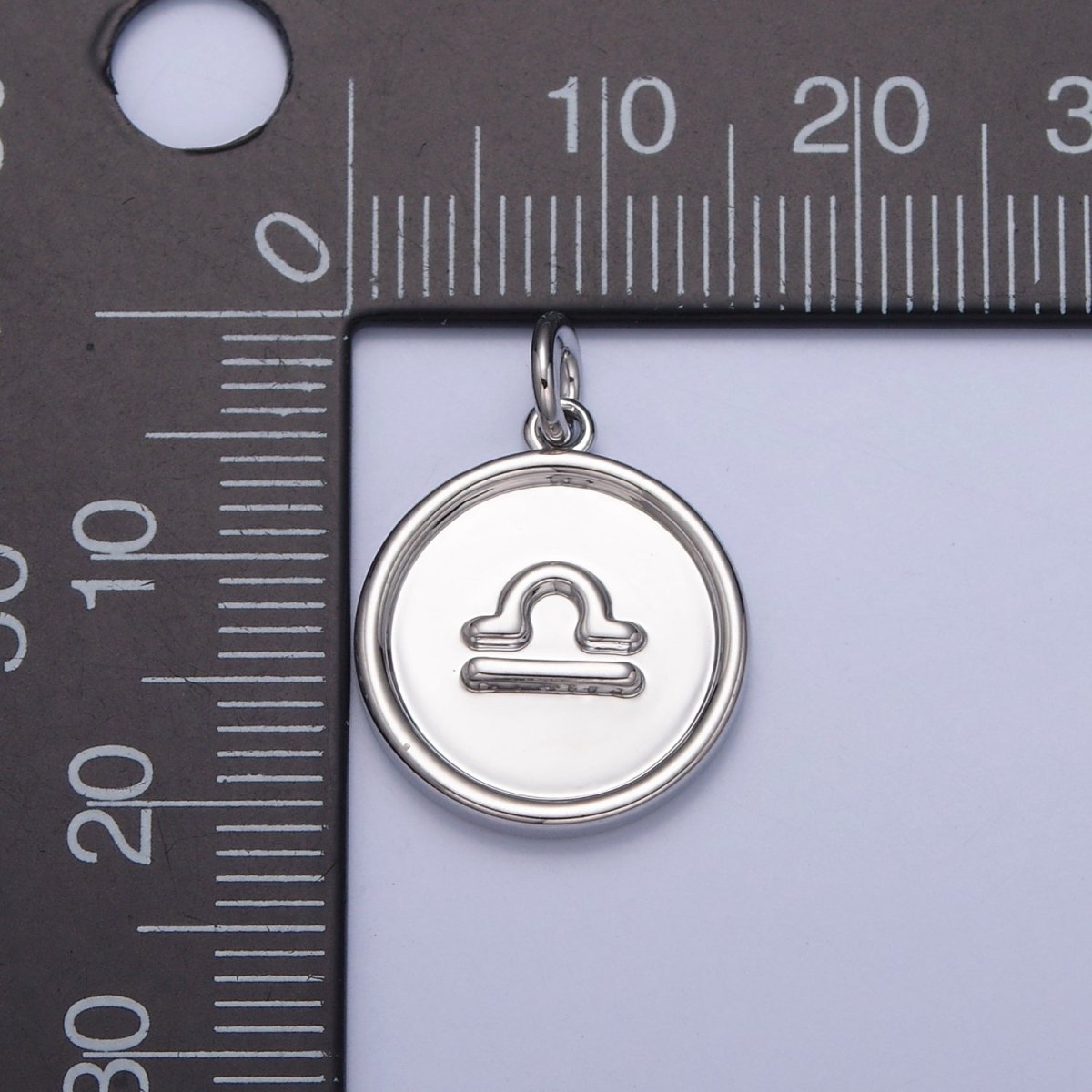 Mini Silver Coin Disc Zodiac Charm Dainty Astrological Zodiac Signs Add on Charm A-A1445-A-A1450
