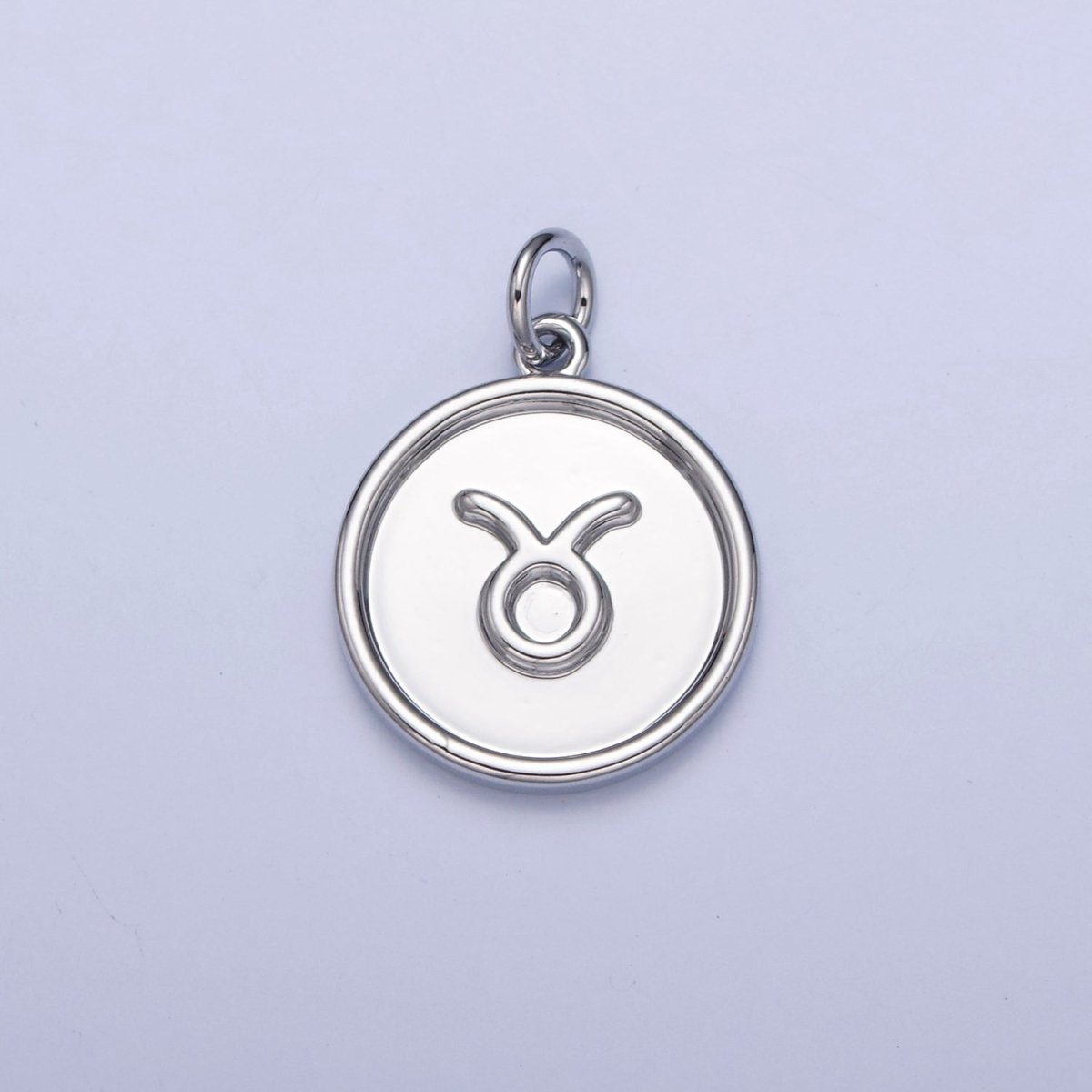 Mini Silver Coin Disc Zodiac Charm Dainty Astrological Zodiac Signs Add on Charm A-A1445-A-A1450
