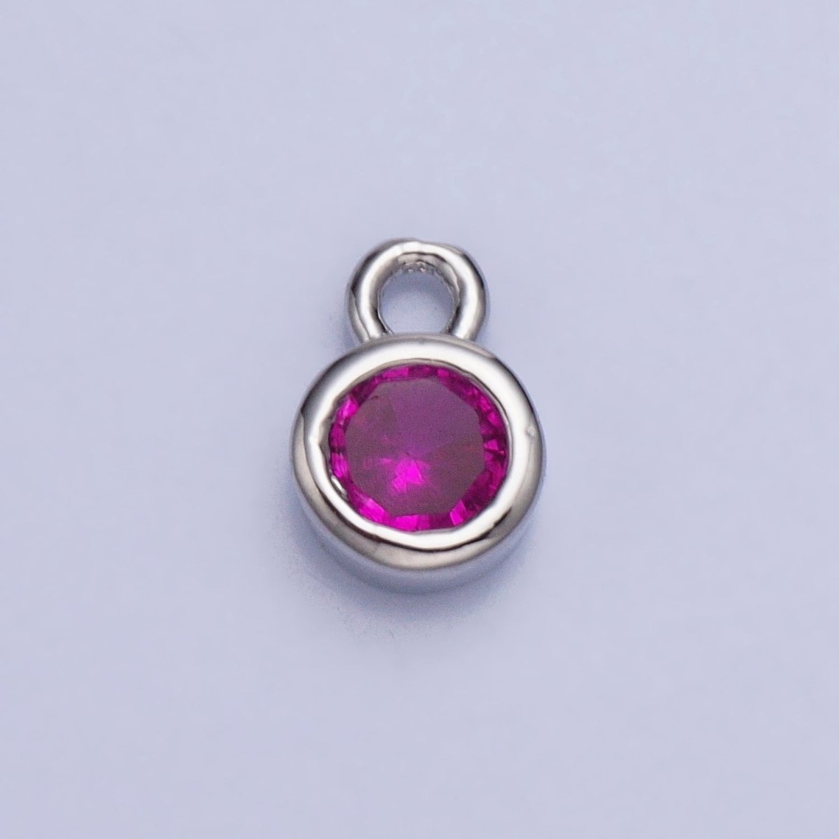 Mini Silver Full Brilliant Cut Cubic Zirconia Bezel Cut Charm Pendant for add on charm AC432 AC433 AC434 AC435