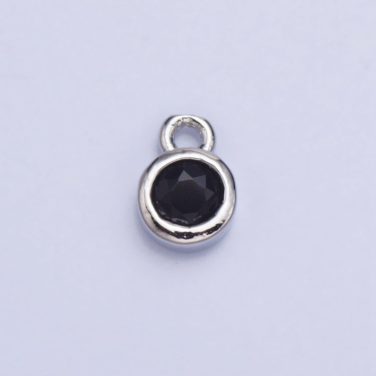 Mini Silver Full Brilliant Cut Cubic Zirconia Bezel Cut Charm Pendant for add on charm AC432 AC433 AC434 AC435