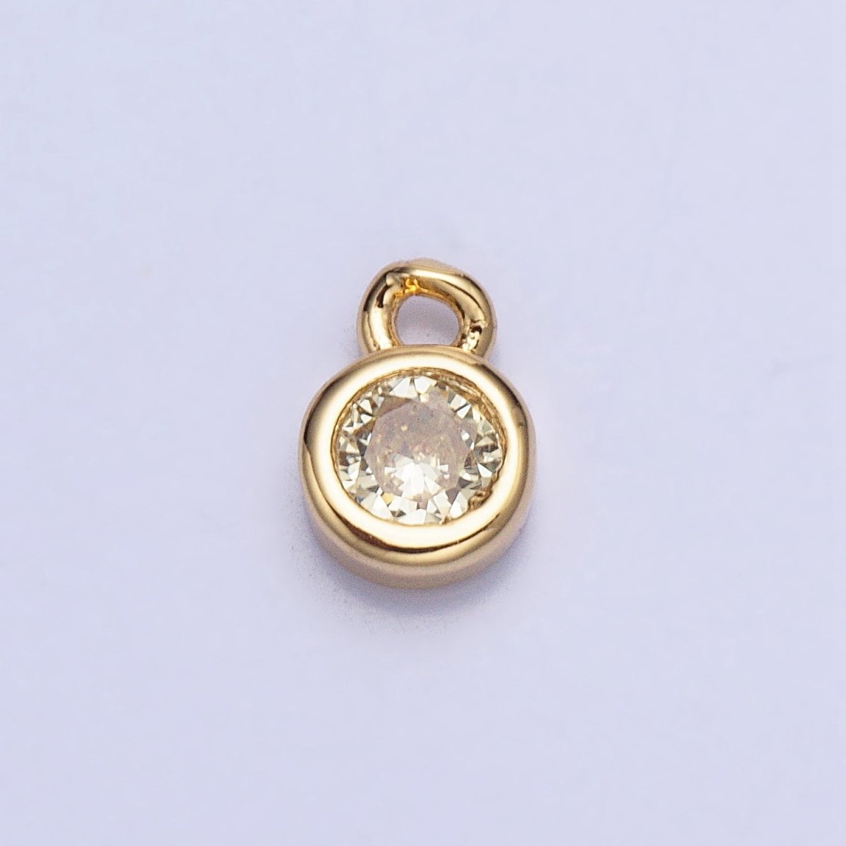 Mini Silver Full Brilliant Cut Cubic Zirconia Bezel Cut Charm Pendant for add on charm AC432 AC433 AC434 AC435