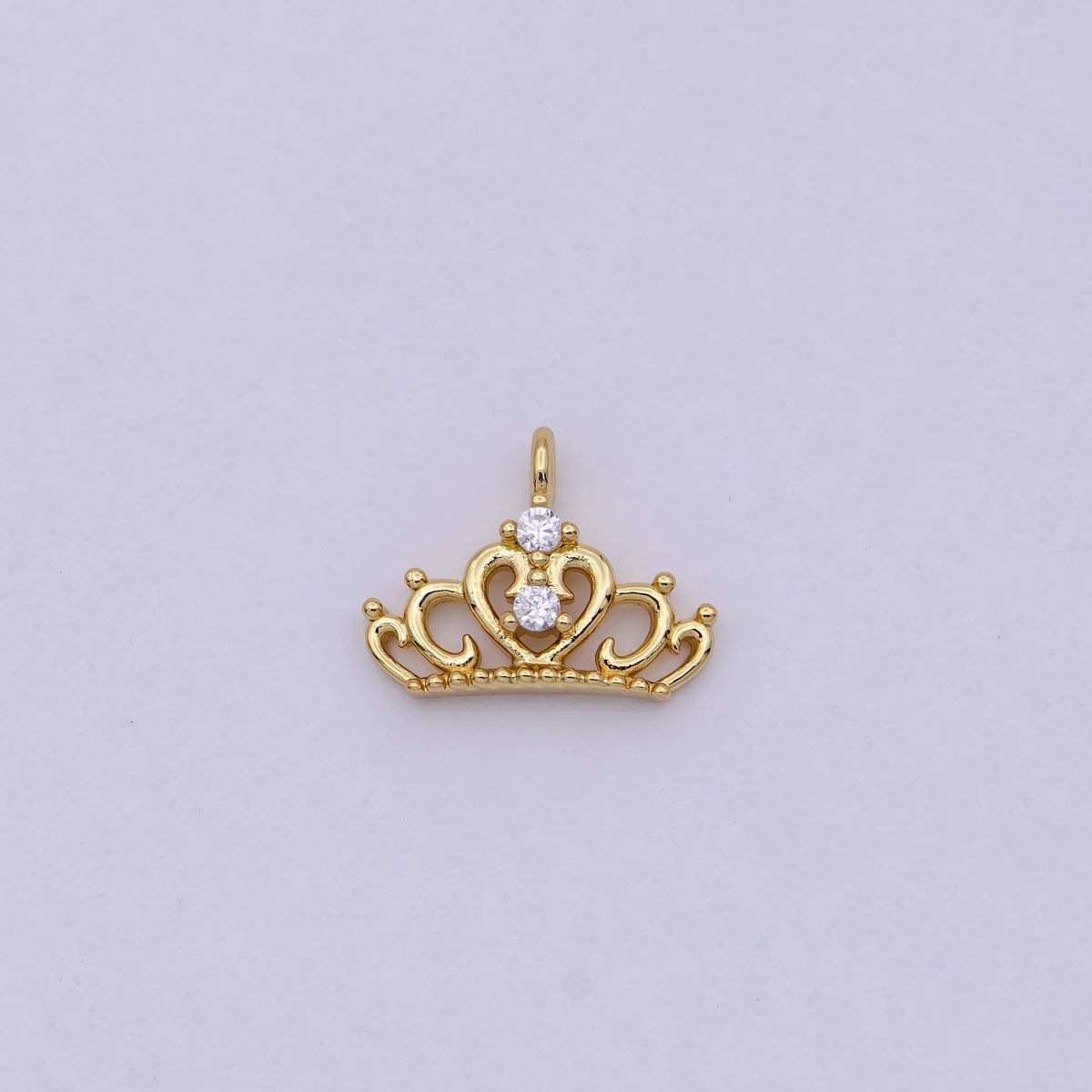 Mini Silver Princess Tiara Charm - Gold Princess Crown Charm for Necklace or Bracelet Component N-449 N-450