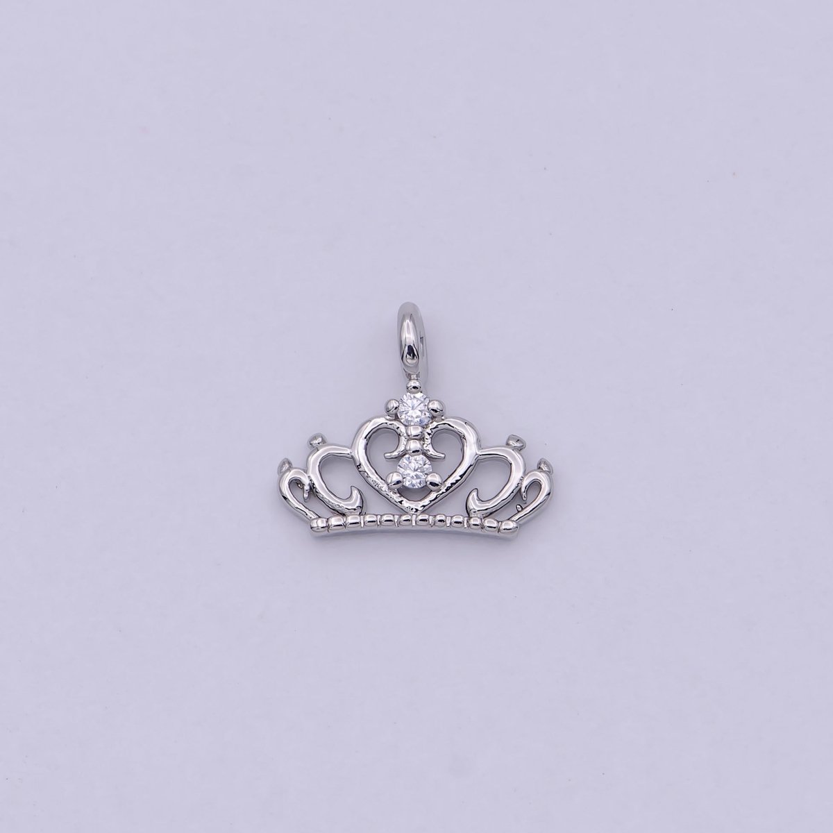 Mini Silver Princess Tiara Charm - Gold Princess Crown Charm for Necklace or Bracelet Component N-449 N-450