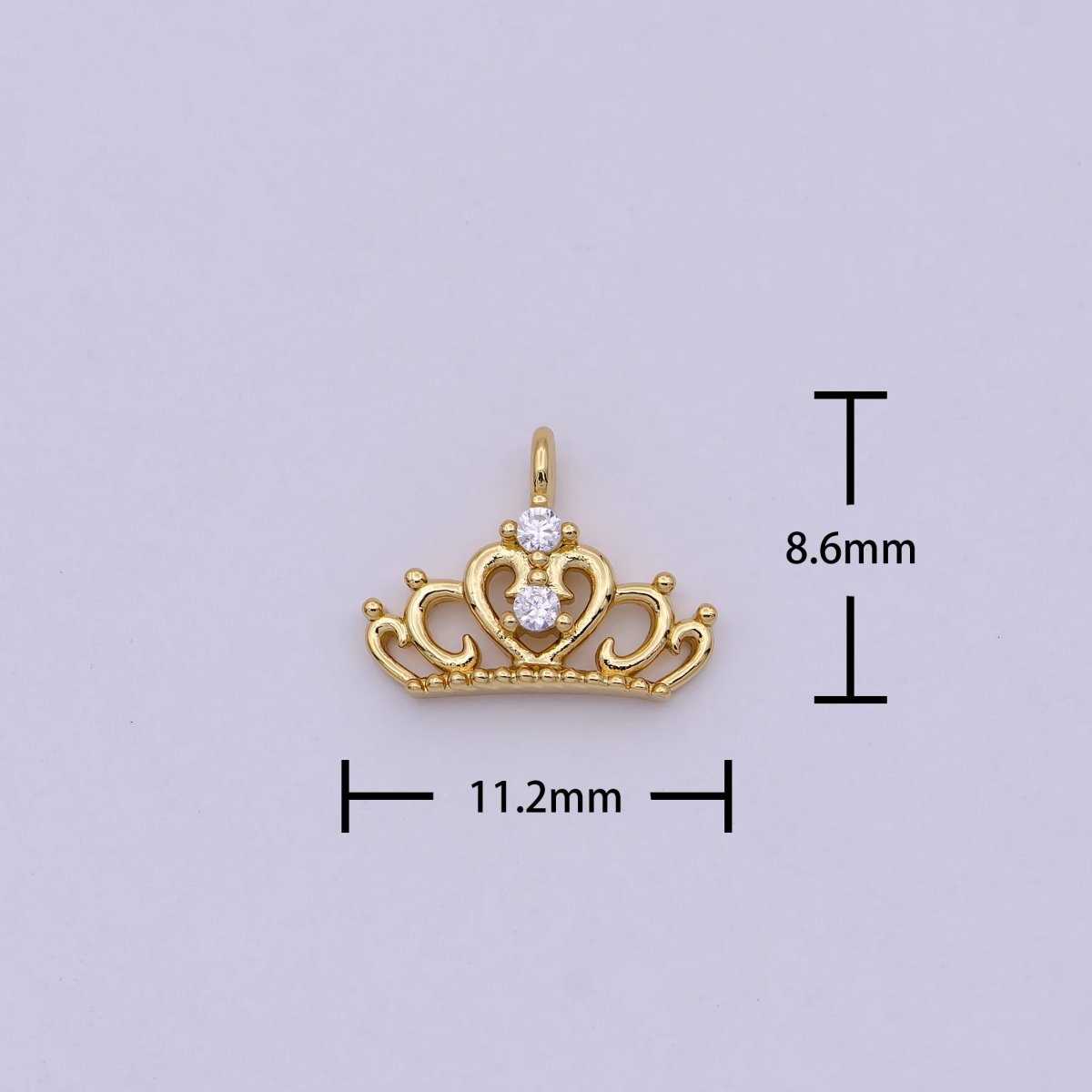 Mini Silver Princess Tiara Charm - Gold Princess Crown Charm for Necklace or Bracelet Component N-449 N-450