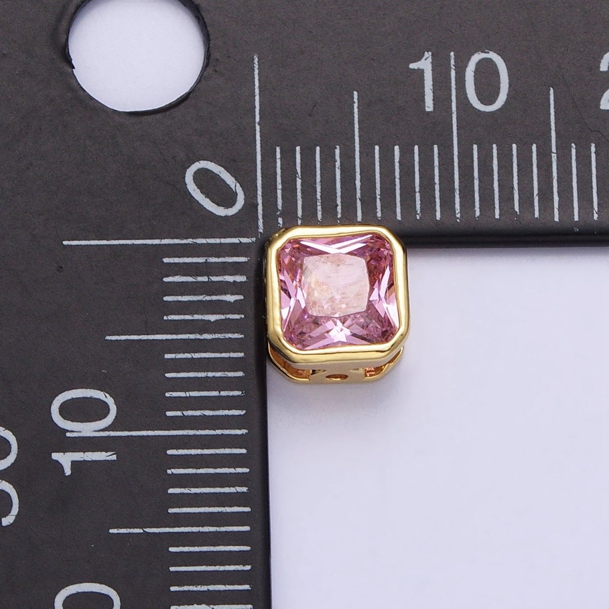 Mini Square Bead Spacer CZ Micro Pave Geometric Spacer Bead Connector Charm B-351 B-368 B-371 B-424 B-426 B-430 B-433
