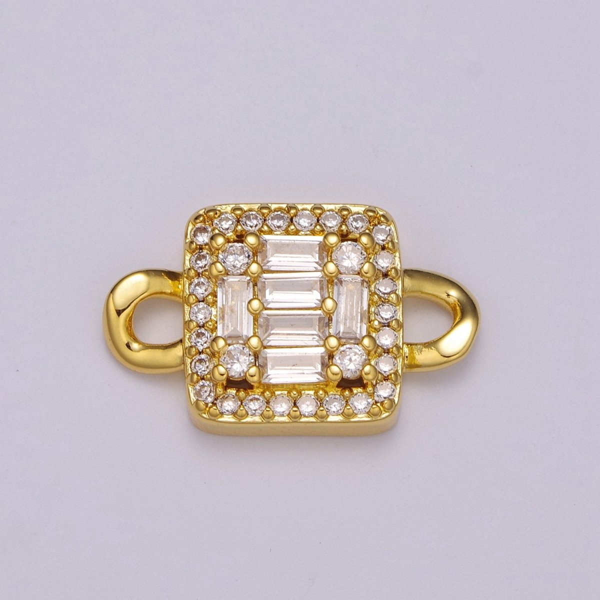 Mini Square Charm Connector 14k Gold Filled Link Connector Micro Pave CZ Connector for Bracelet Necklace Earring Supply Y370, Y372,Y373