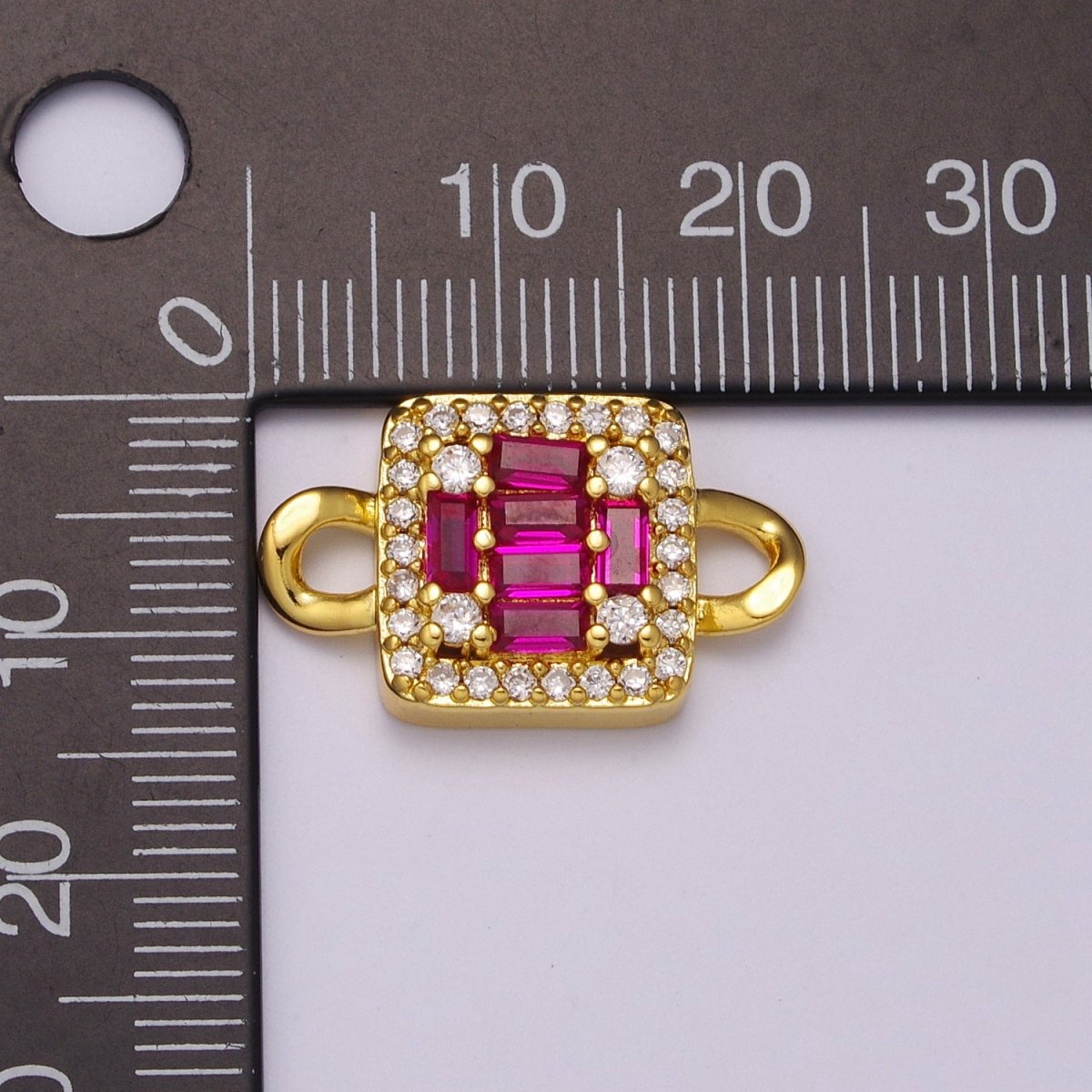 Mini Square Charm Connector 14k Gold Filled Link Connector Micro Pave CZ Connector for Bracelet Necklace Earring Supply Y370, Y372,Y373