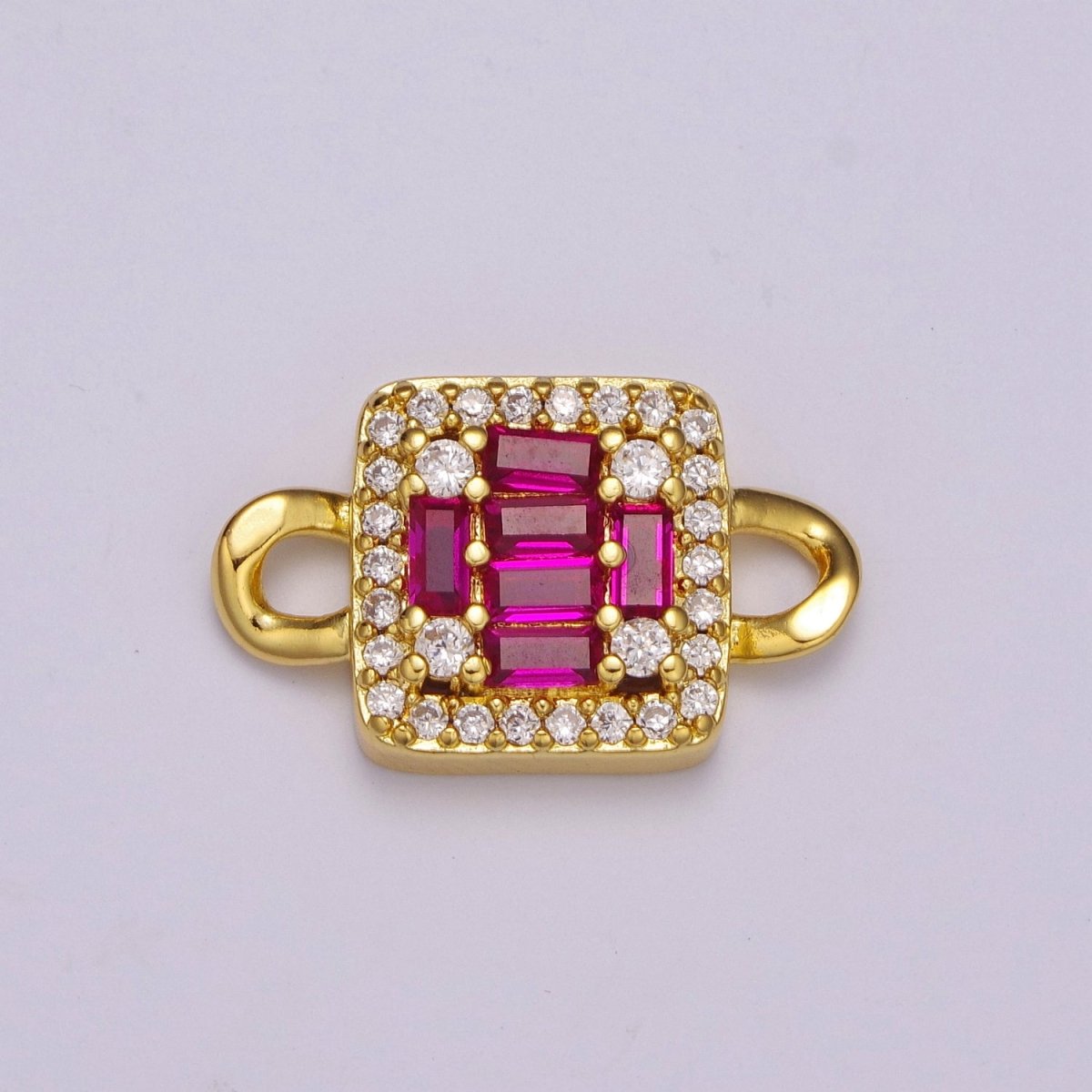 Mini Square Charm Connector 14k Gold Filled Link Connector Micro Pave CZ Connector for Bracelet Necklace Earring Supply Y370, Y372,Y373