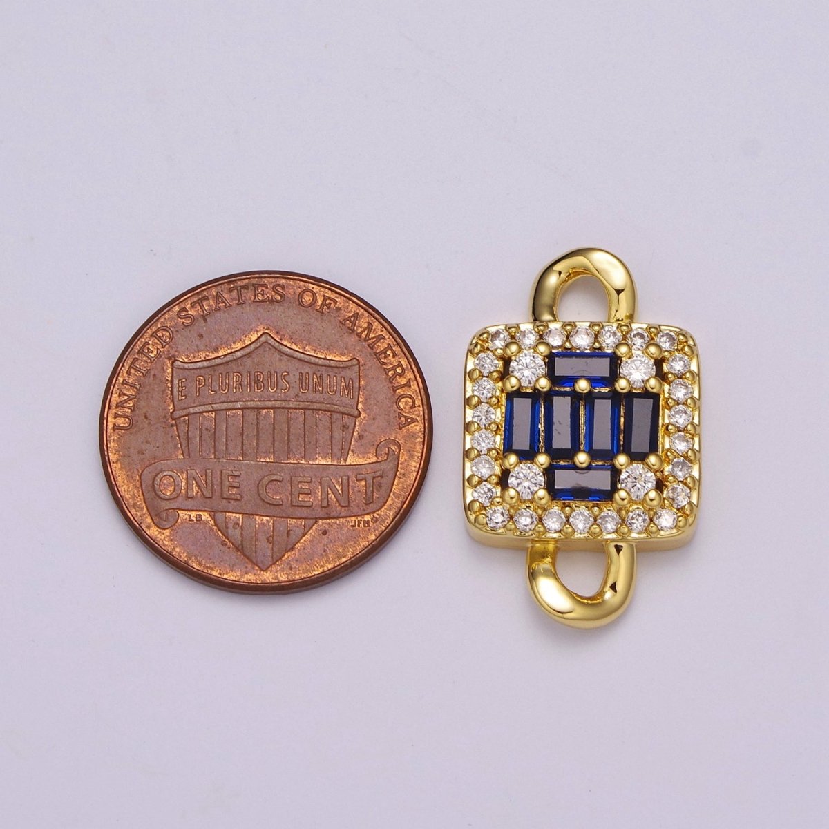 Mini Square Charm Connector 14k Gold Filled Link Connector Micro Pave CZ Connector for Bracelet Necklace Earring Supply Y370, Y372,Y373
