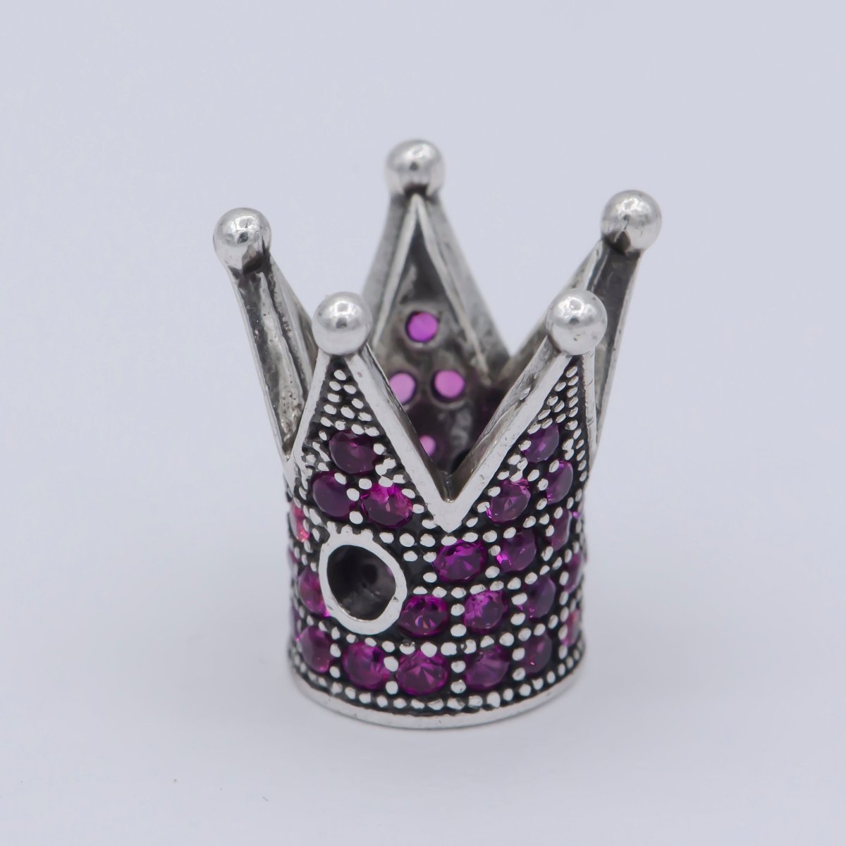 Mini Tiny Emperor Crown Beads CZ Pink Crystal Small Simple King Queen Crown Model Jewelry Making Beads B-577, B-578