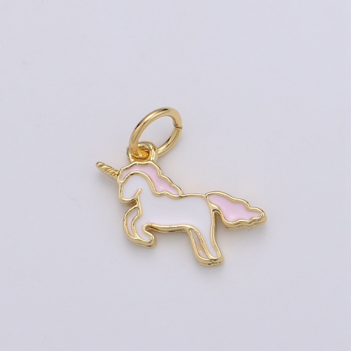 Mini Unicorn Charms, Gold Pink Cartoon Unicorn Charm Pendant, Horse Charm Kids jewelry for Necklace Bracelet Earring Supply D-764