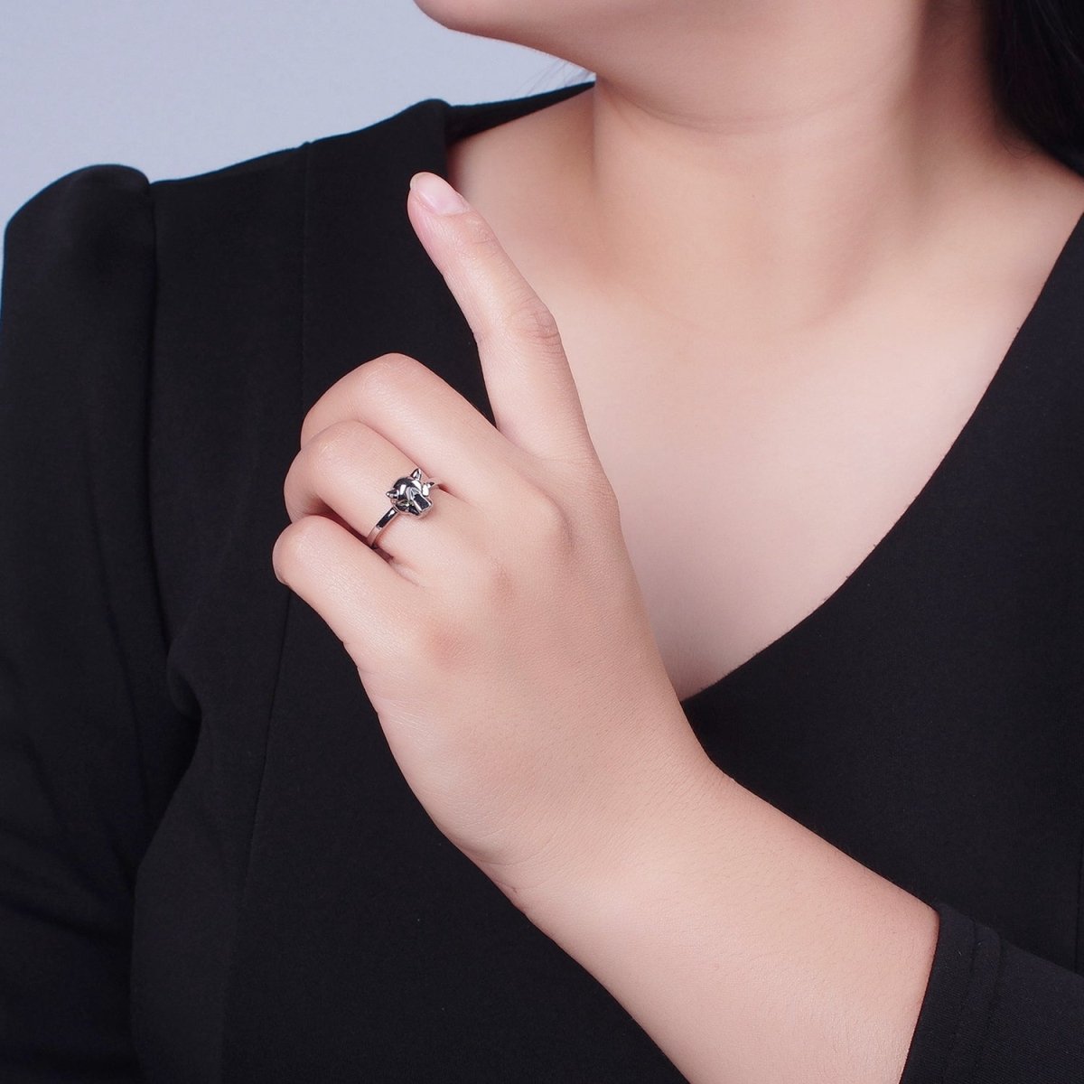 Minimalist 24K Gold Filled Jungle Panther Ring in Gold & Silver O-796 O-797