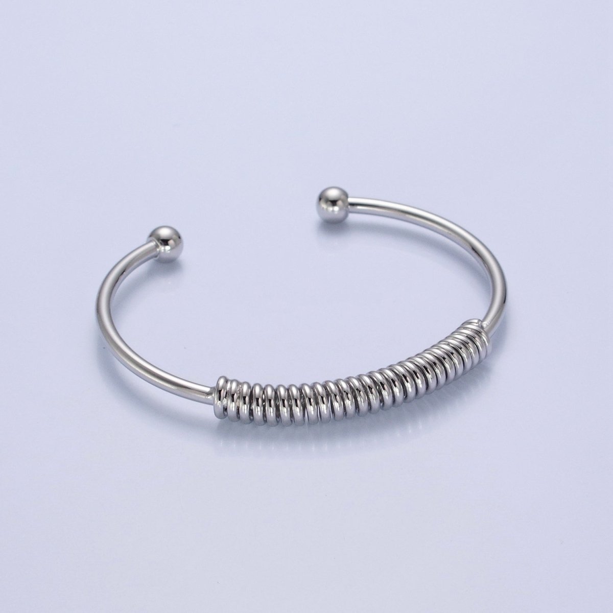 Minimalist 24K Gold Filled Spiral Bangle Bracelet in Gold & Silver | WA-984 WA-985 Clearance Pricing