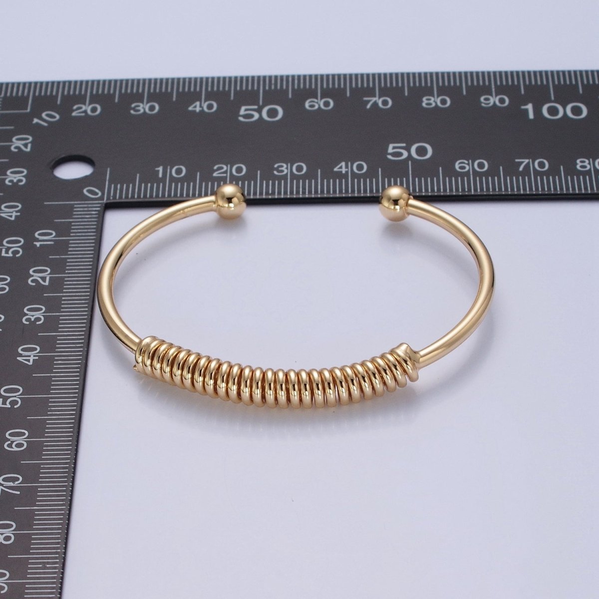 Minimalist 24K Gold Filled Spiral Bangle Bracelet in Gold & Silver | WA-984 WA-985 Clearance Pricing