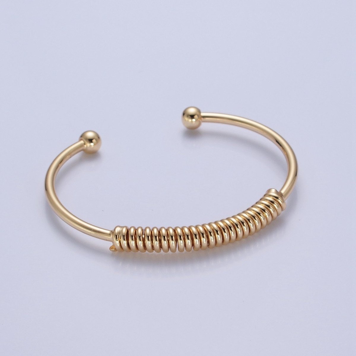 Minimalist 24K Gold Filled Spiral Bangle Bracelet in Gold & Silver | WA-984 WA-985 Clearance Pricing