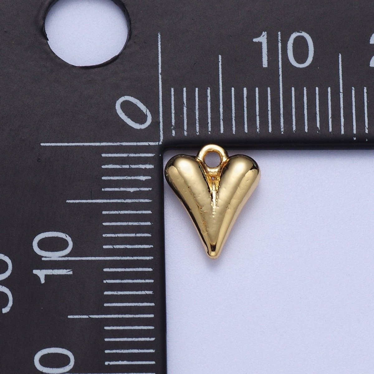 Minimalist 9.7mm Puffed Heart Love Add-On Charm In Gold & Silver | AC034