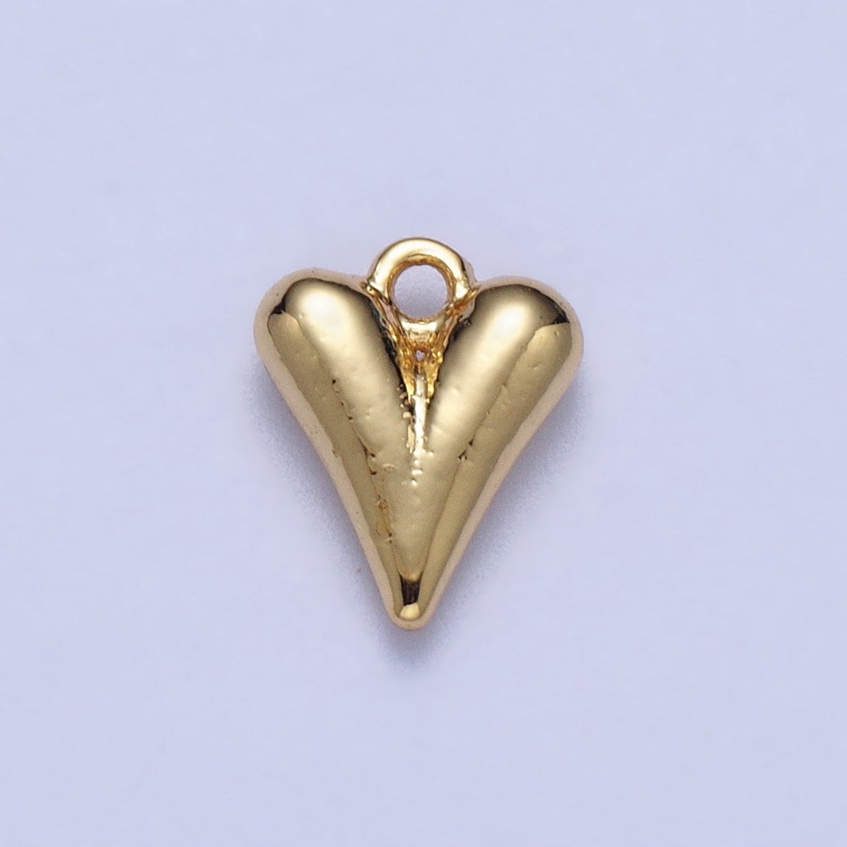 Minimalist 9.7mm Puffed Heart Love Add-On Charm In Gold & Silver | AC034