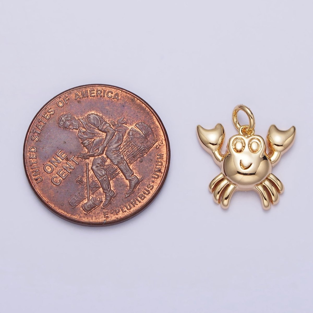 Minimalist Crustacean Crab Animal Add-On Charm in Gold & Silver | AC189