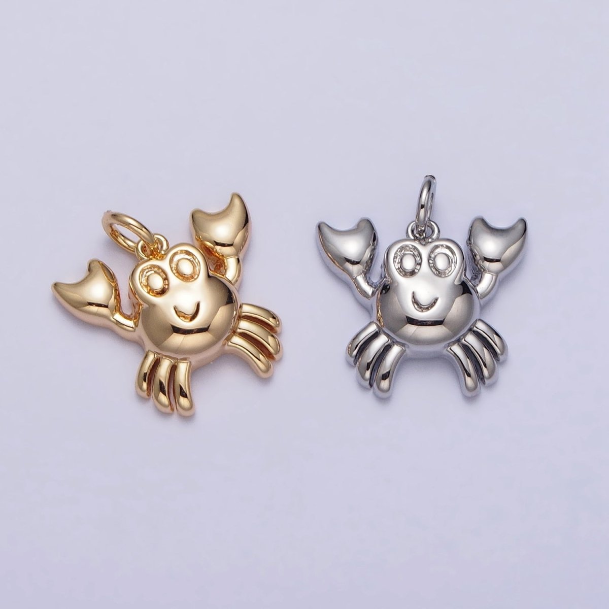 Minimalist Crustacean Crab Animal Add-On Charm in Gold & Silver | AC189