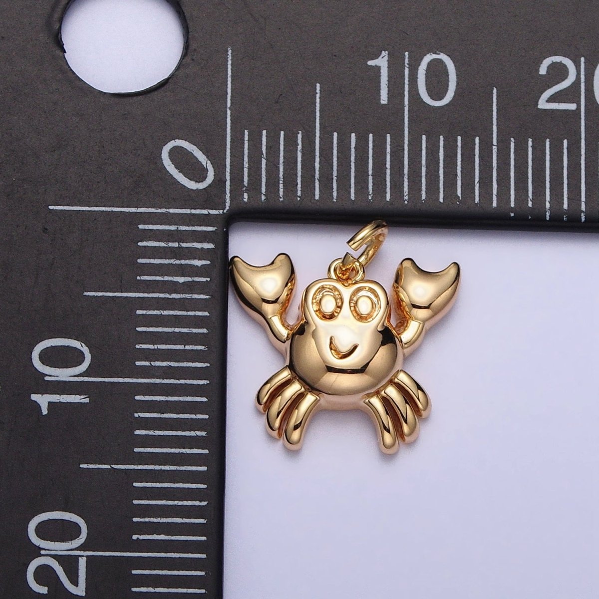 Minimalist Crustacean Crab Animal Add-On Charm in Gold & Silver | AC189