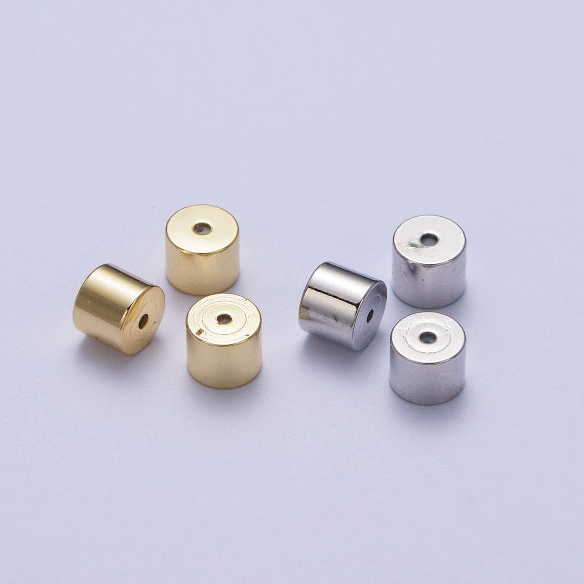 Minimalist Cylinder Earrings Backings Jewelry Supply (12 Pieces) Set in Gold & Silver | K-074 K-076