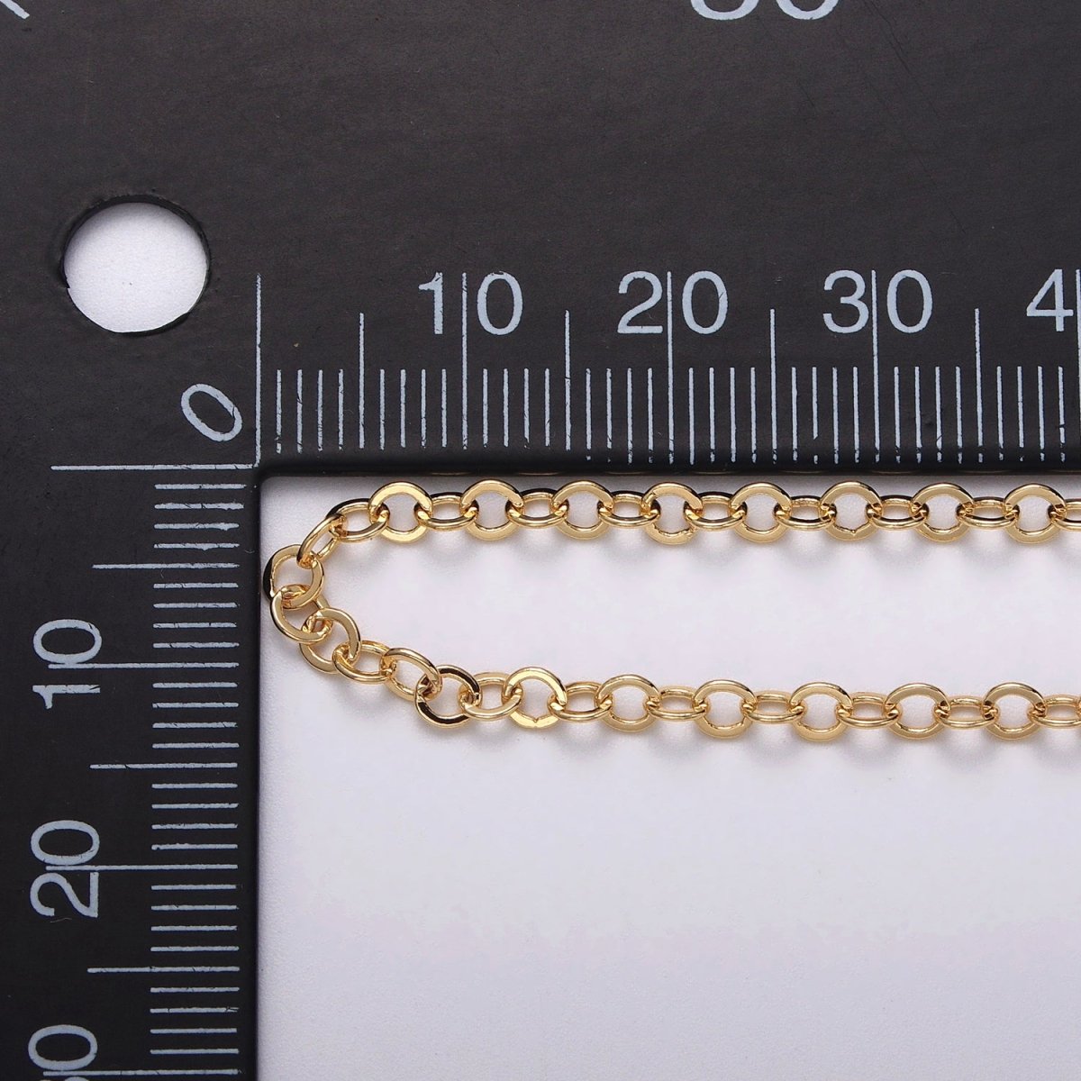 Minimalist Dainty 24K Gold Filled 3mm Round Rolo Unfinished Chain by Yard in Gold & Silver | ROLL-1046, ROLL-1087 Clearance Pricing