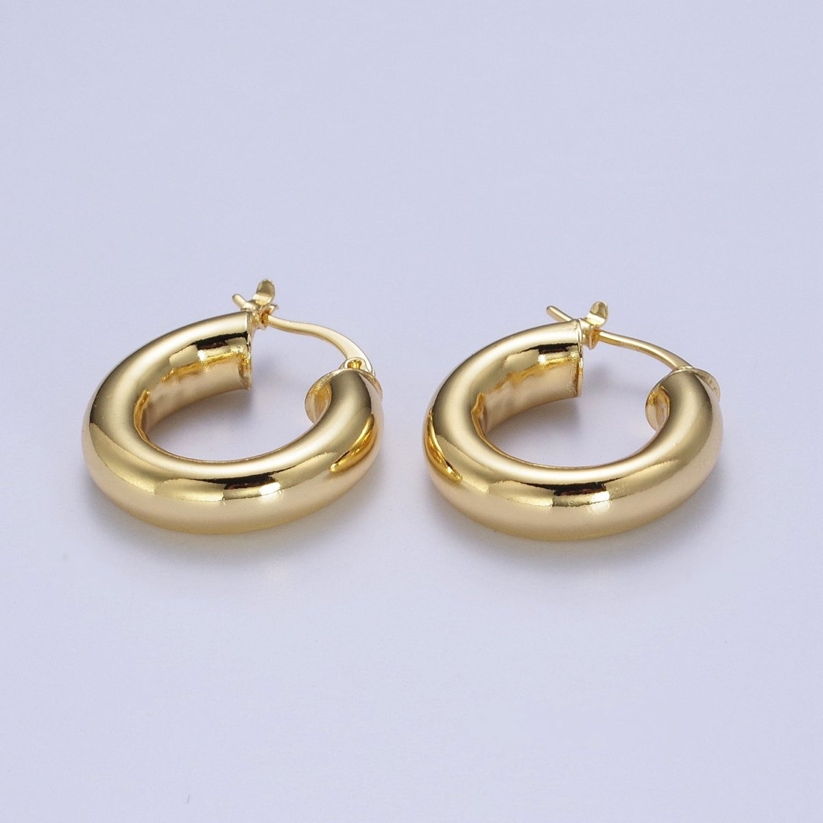 Minimalist Dome Tube Hoop Latch Earrings in Gold & Silver | AD-185 AD-186