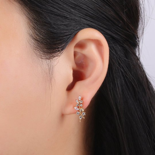Minimalist ear climbers | ear crawlers earrings | ear climber earrings | ear crawlers | ear pins | ear sweeps P-004 - DLUXCA