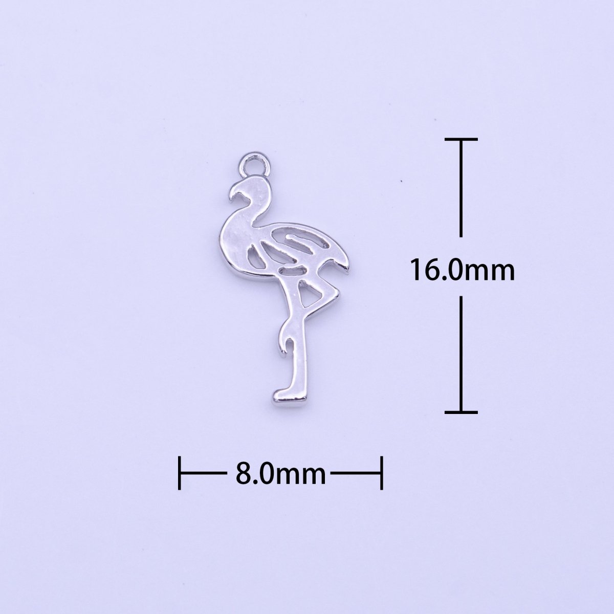 Minimalist Flamingo Bird Charm in Gold & Silver | C-505 C-516