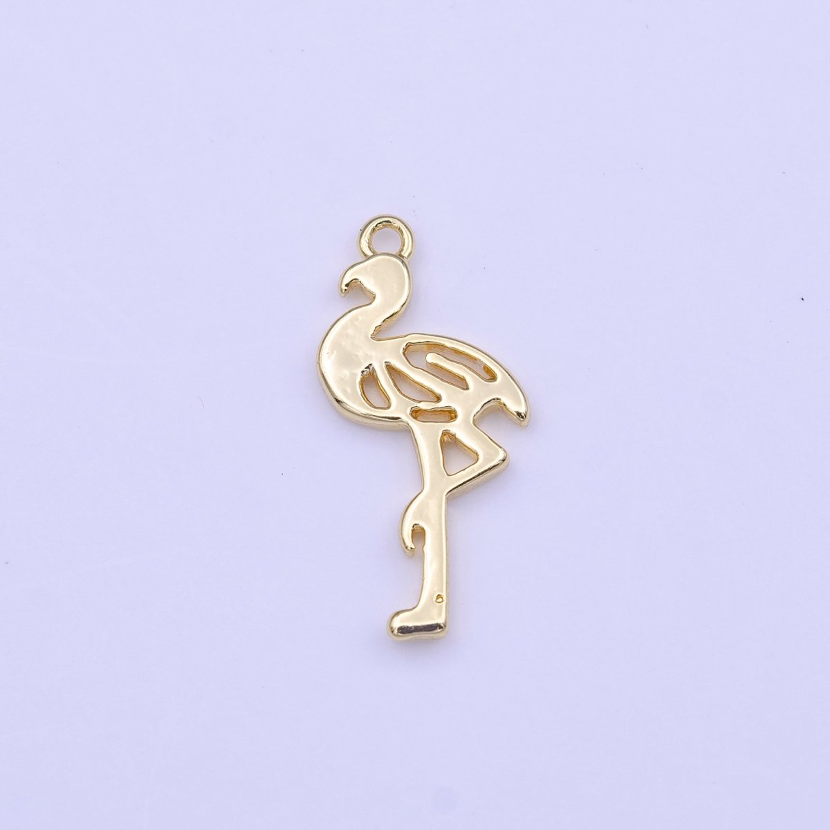 Minimalist Flamingo Bird Charm in Gold & Silver | C-505 C-516
