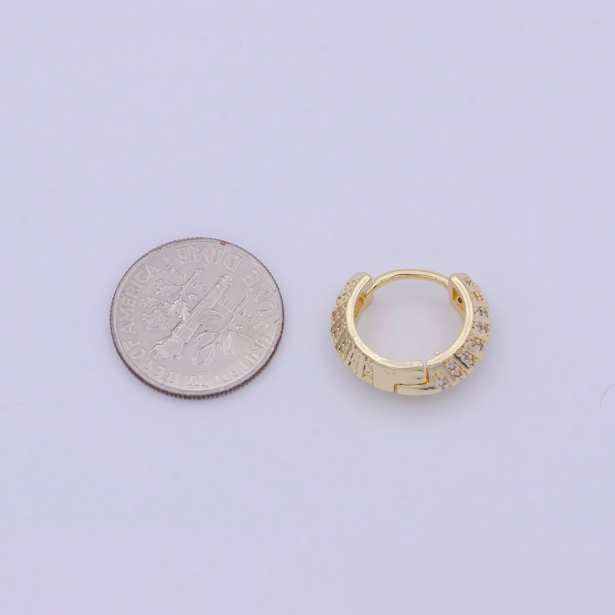 Minimalist Gold Dome Hoop Earring Jewelry Wholesale Earring T-338 - DLUXCA