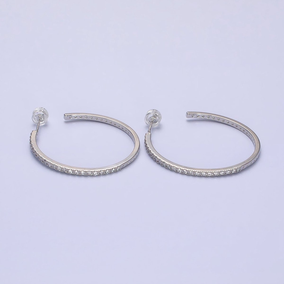 Minimalist Gold Hoop Earring with CZ Stone Simple Silver Hoop Earring for Everyday Use AB674 AB677