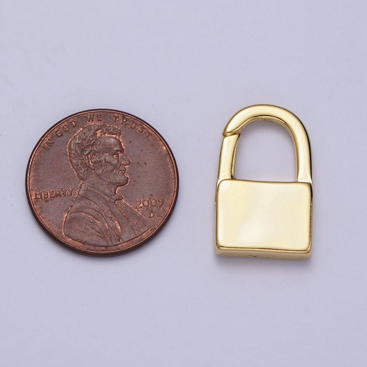Minimalist Gold Padlock Push Spring Gate Closure Clasps Supply | Z037 - DLUXCA