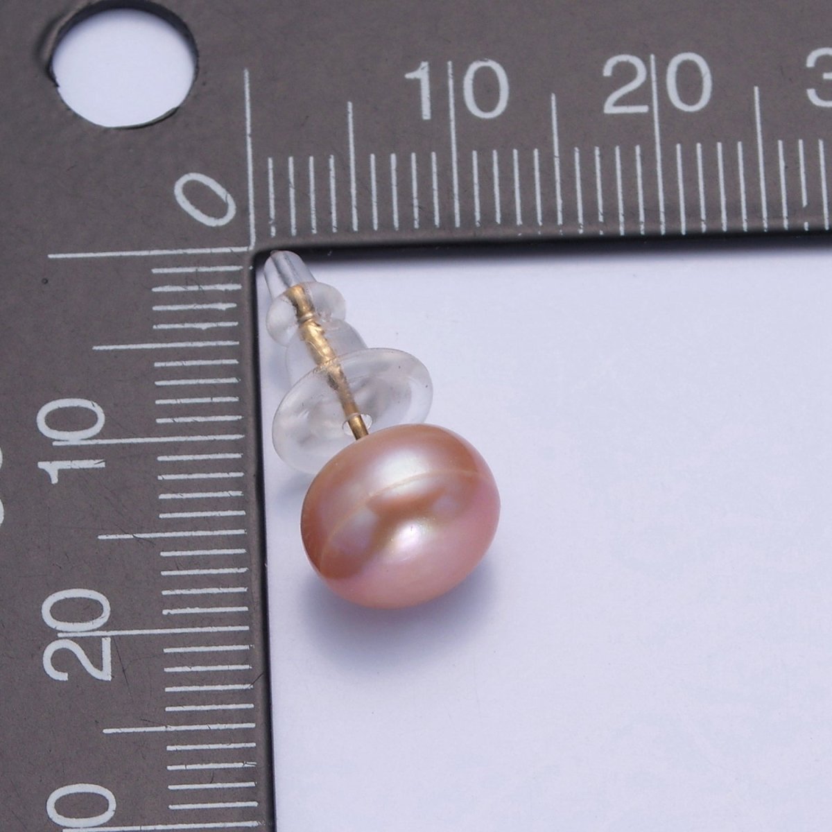 Minimalist Gold Pearl Studs Earrings | 9mm-9.5mm Round Black, White, Pink, Purple Pearl Stud | Bridal, Graduation, Streetwear Jewelry | T-367 T-368 T-369 T-370