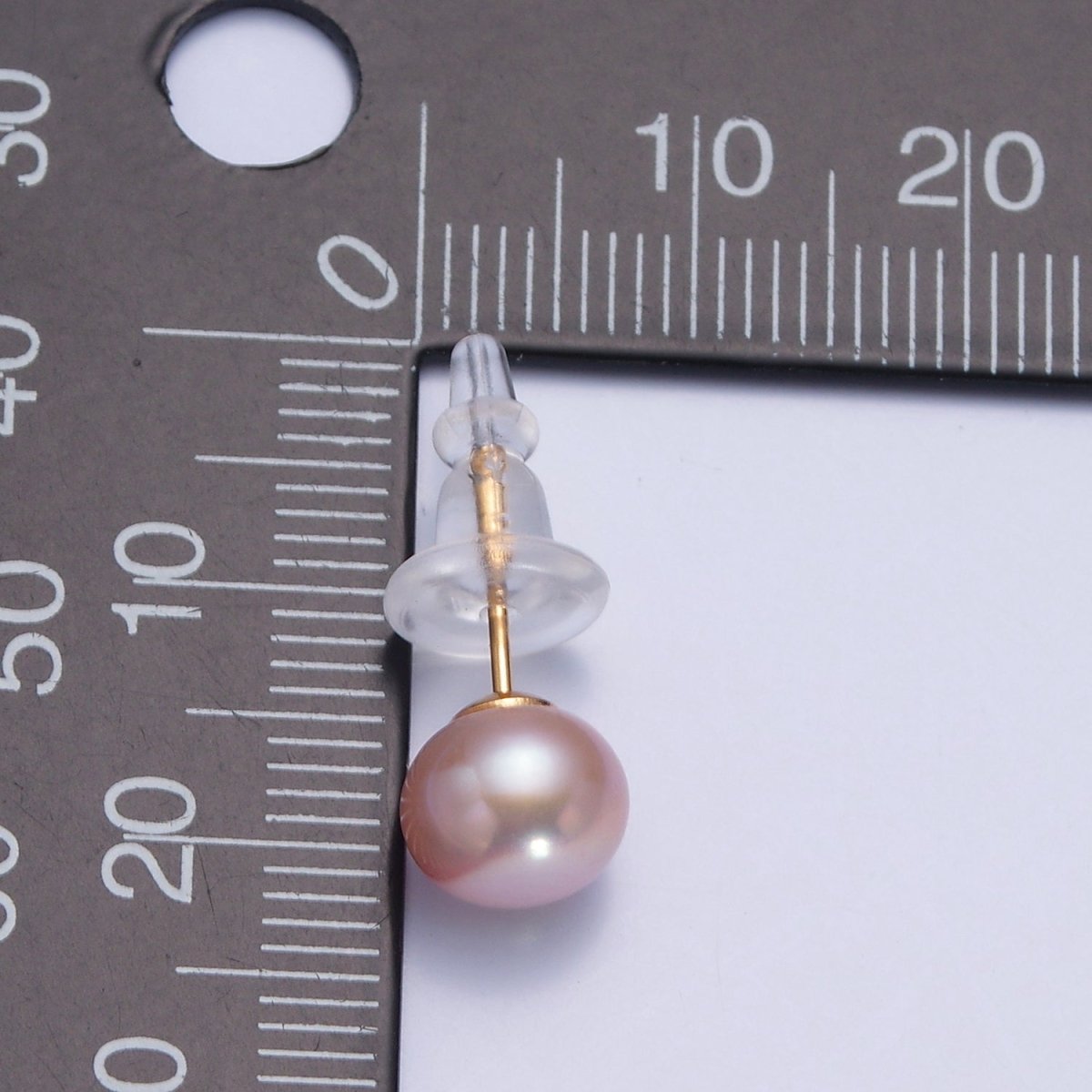 Minimalist Gold/Silver Pearl Stud Earrings | 7.4mm-8mm Round Black White Pink Purple Pearl Stud | Bridal Graduation Streetwear Jewelry | T-375 ~ T-379 V-399