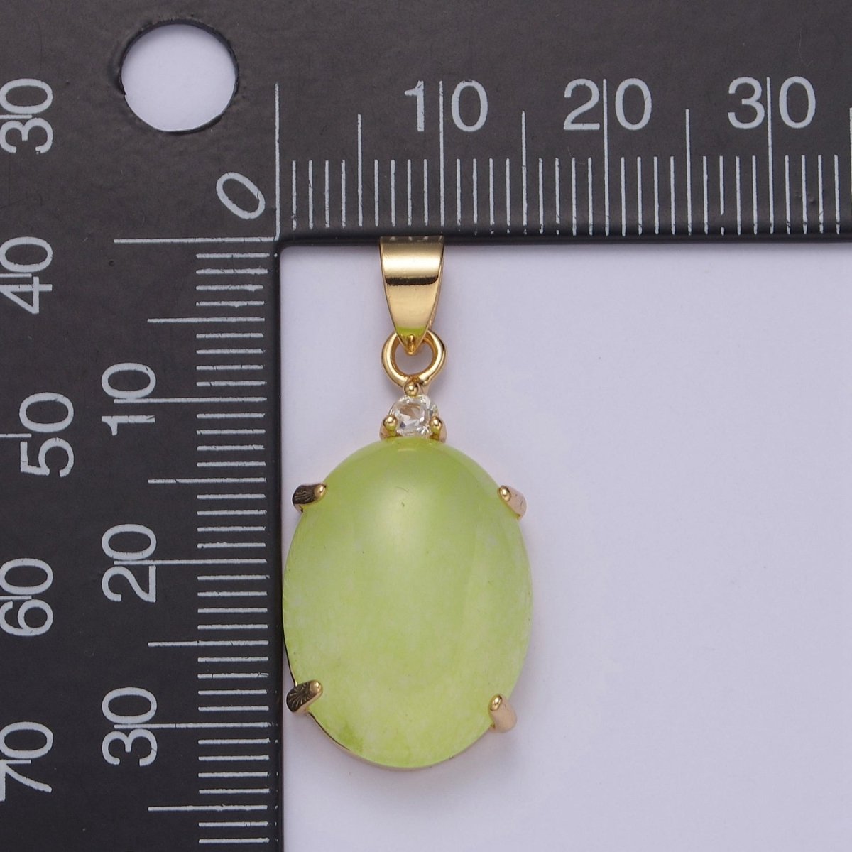 Minimalist Green Oval Lucky jade pendant Charm for Necklace W-643 W-644