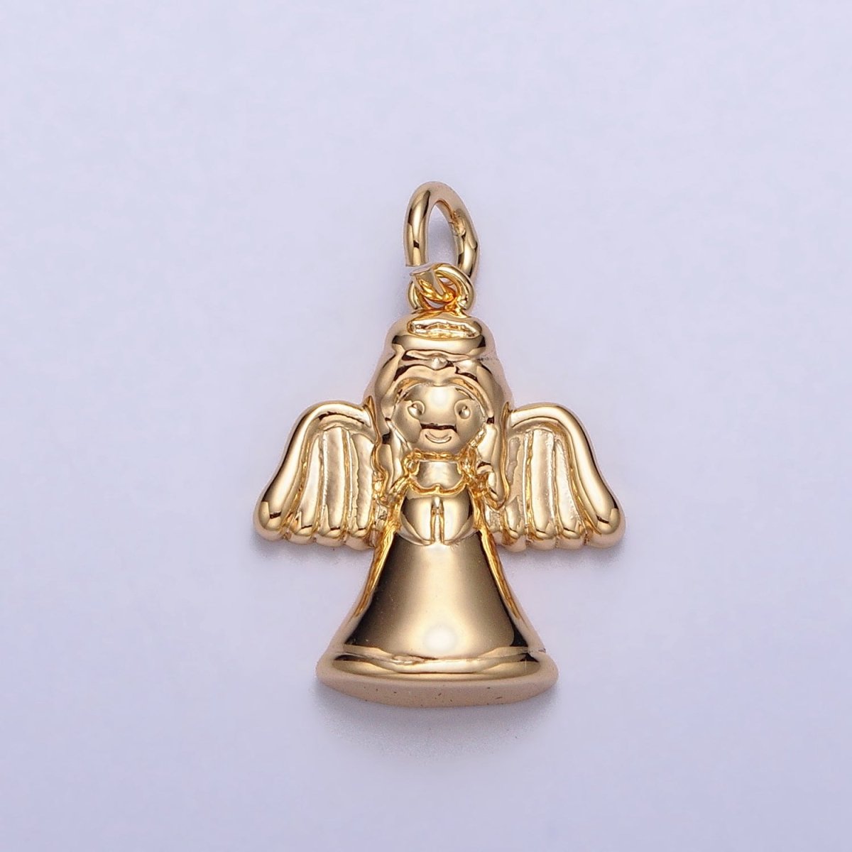 Minimalist Guardian Praying Angel Charm in Gold & Silver | AC199