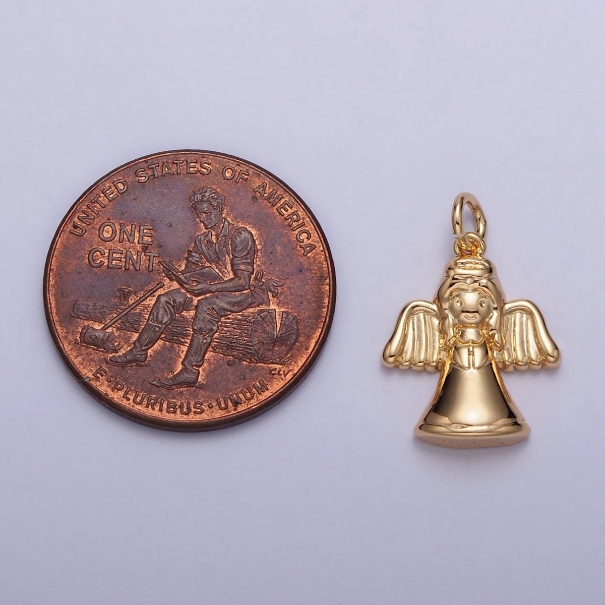 Minimalist Guardian Praying Angel Charm in Gold & Silver | AC199