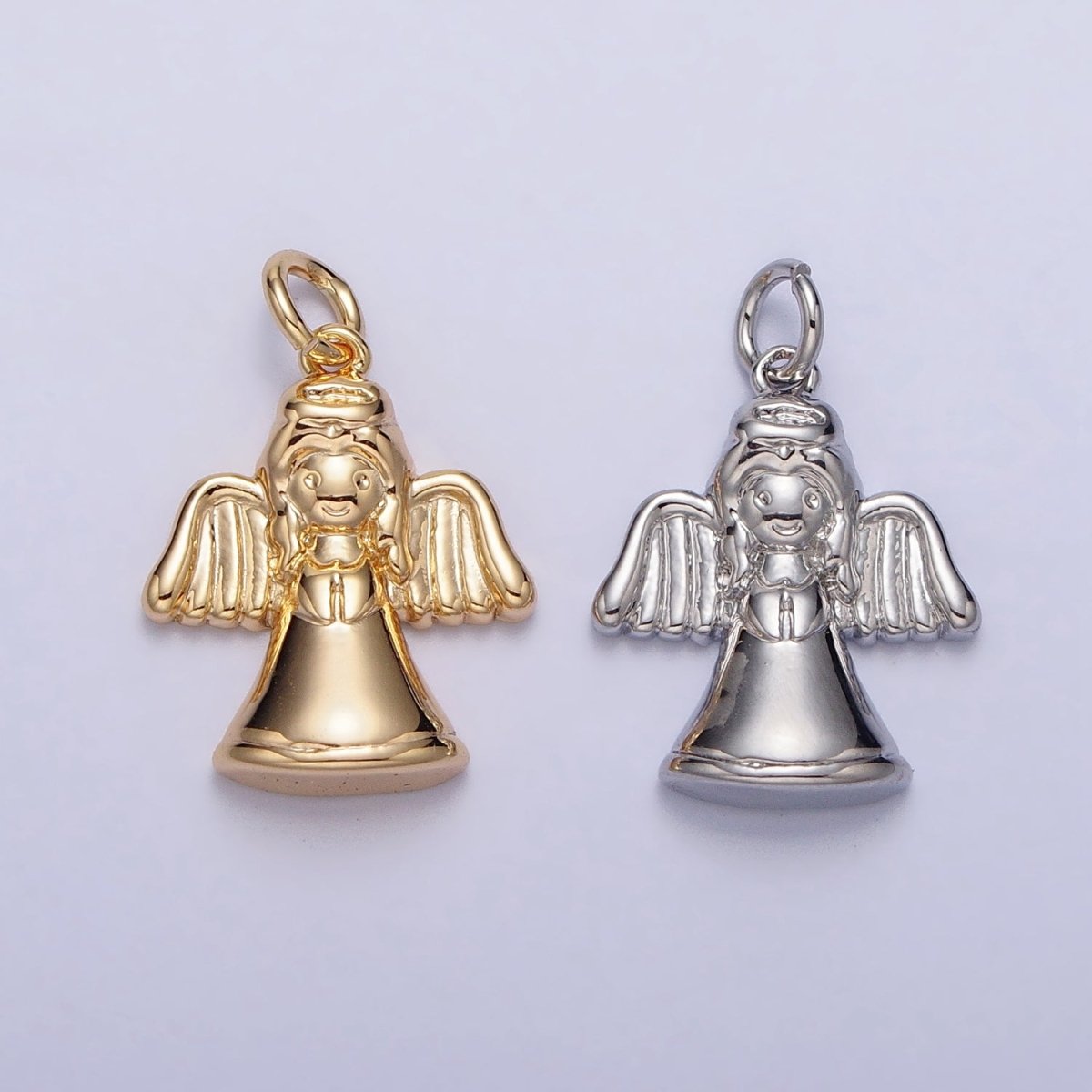Minimalist Guardian Praying Angel Charm in Gold & Silver | AC199