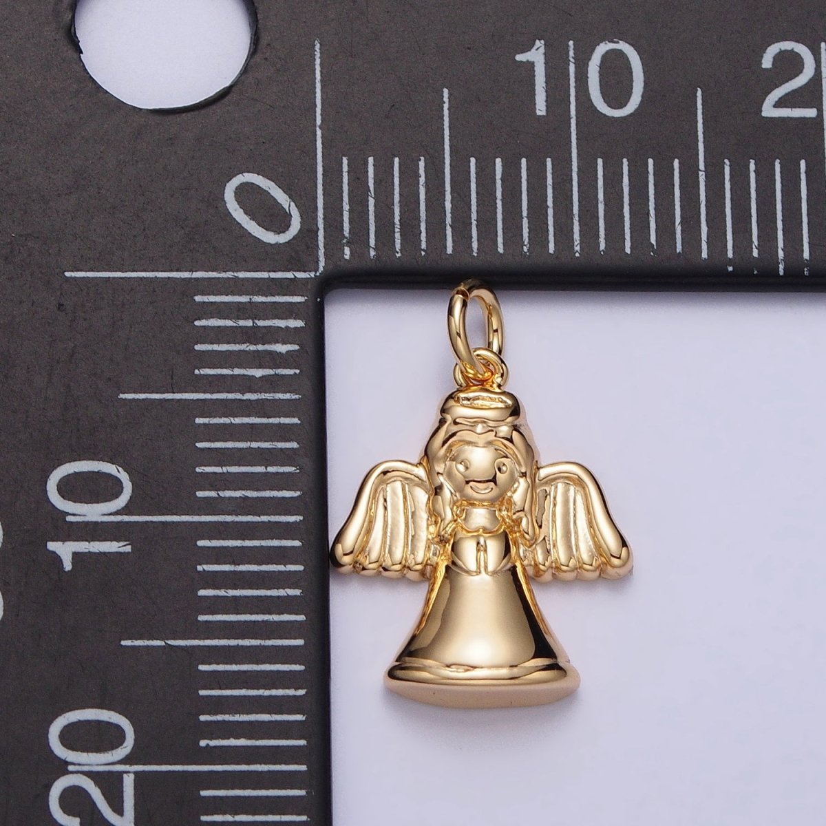 Minimalist Guardian Praying Angel Charm in Gold & Silver | AC199