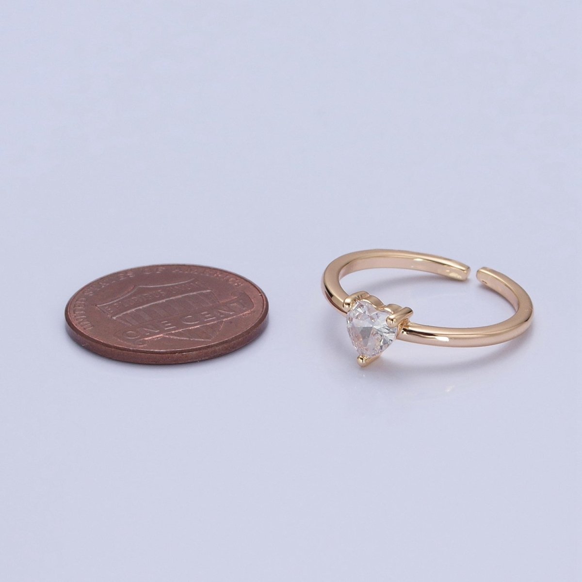 OS Minimalist Heart Ring Dainty Heart Gold Filled Ring  O-745