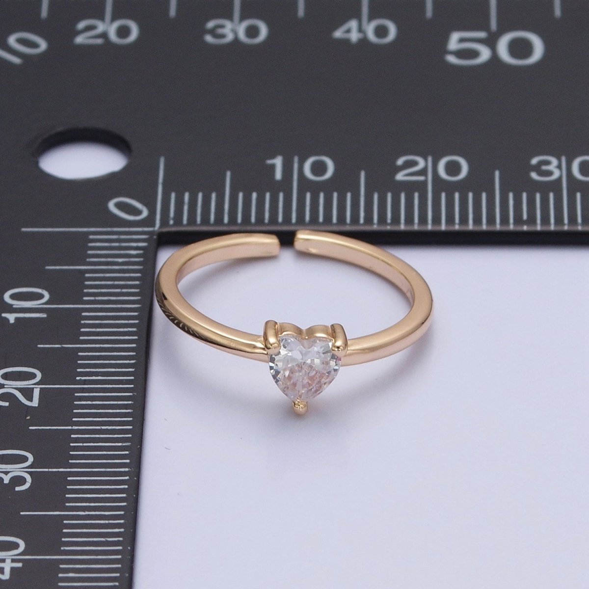 OS Minimalist Heart Ring Dainty Heart Gold Filled Ring  O-745