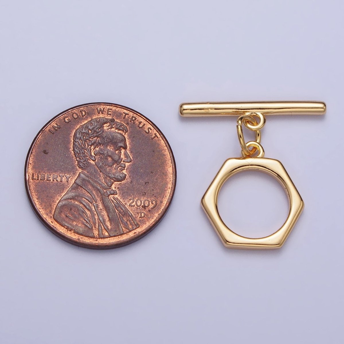 Minimalist Hexagonal Toggle Clasps Jewelry Closure Supply in Gold & Silver | Z-103 Z-104