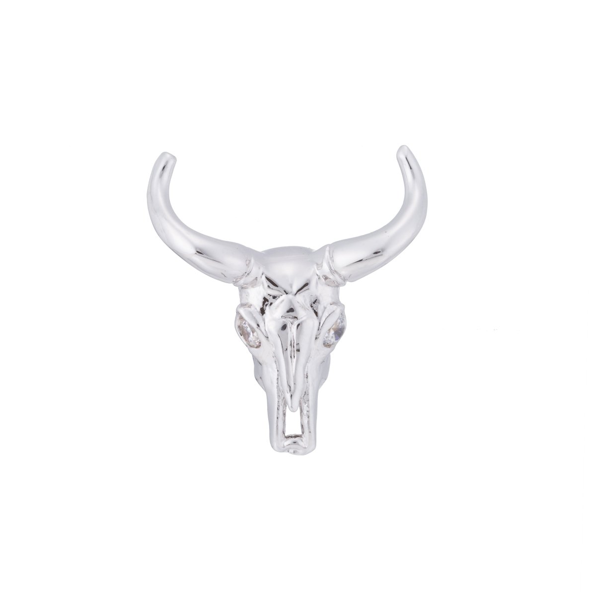 Minimalist Longhorn Bull Ox Head Texas Spacer Bead | B-060
