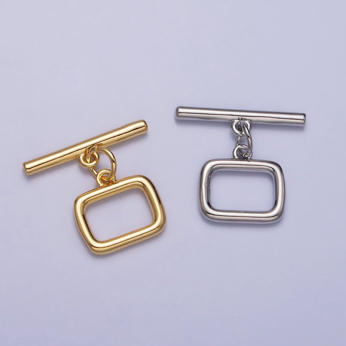 Minimalist Rectangular Toggle Clasps Jewelry Closure Supply in Gold & Silver | Z-078 Z-079