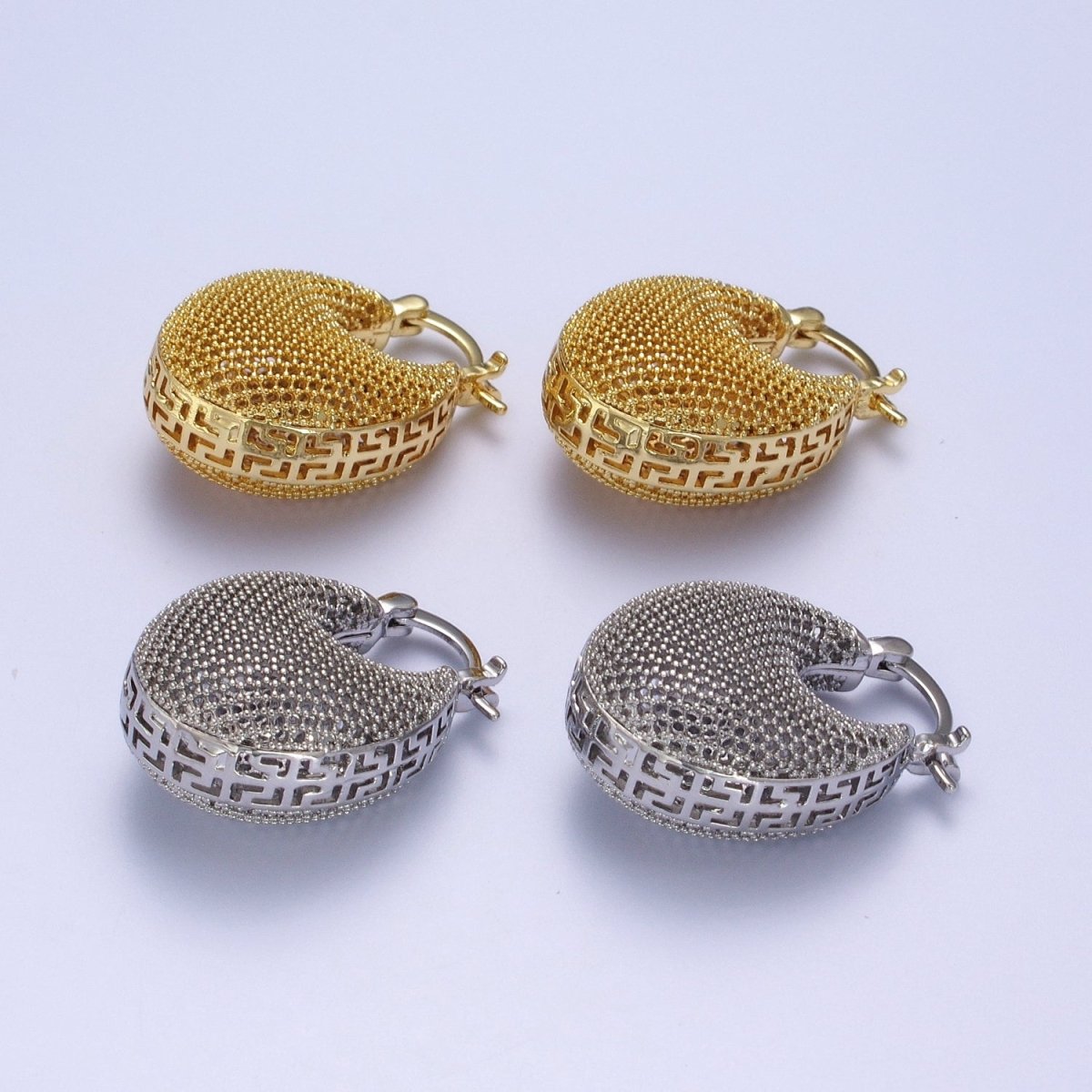 Minimalist Riveted Wire Rings Dome Latch Earrings in Gold & Silver | AD-181 AD-182