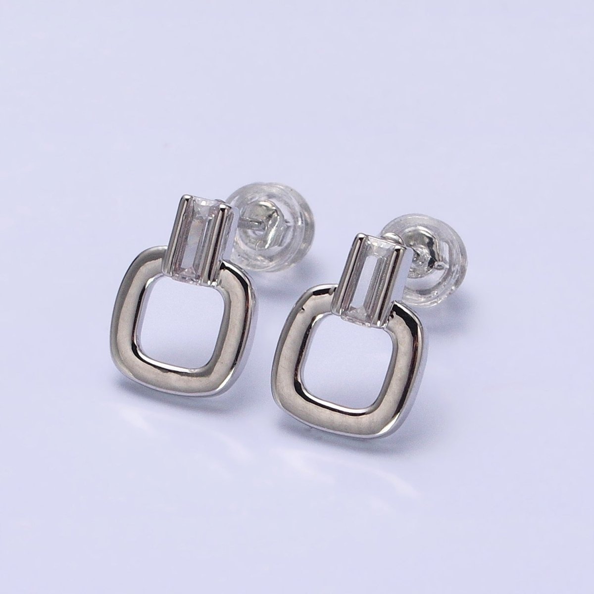 Minimalist Square Stud Earrings, Silver and Gold Modern Geometric Stud Earrings AB641 AB642