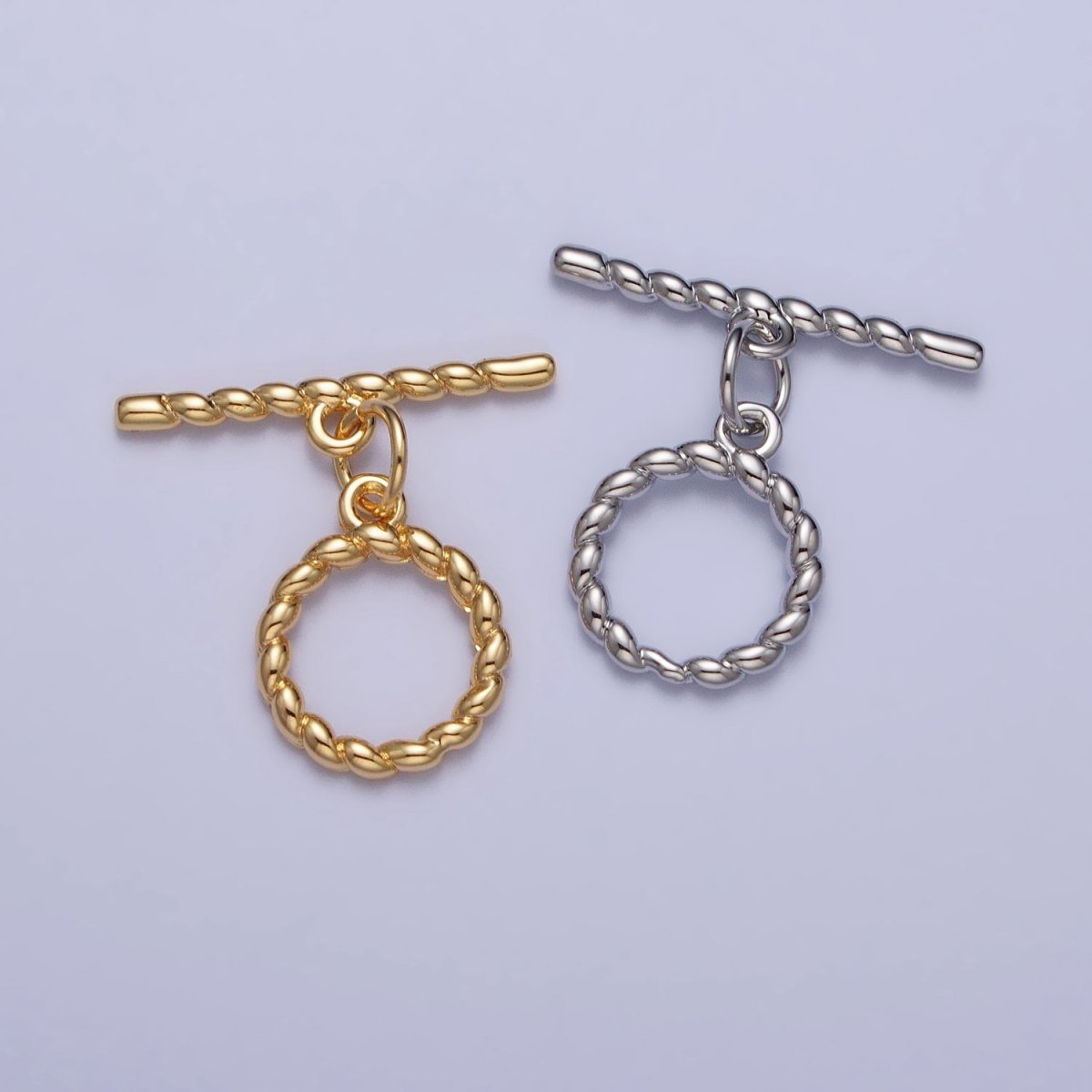 Minimalist Twisted Mini Croissant Toggle Clasps Jewelry Closure Supply in Gold & Silver | Z-101 Z-102
