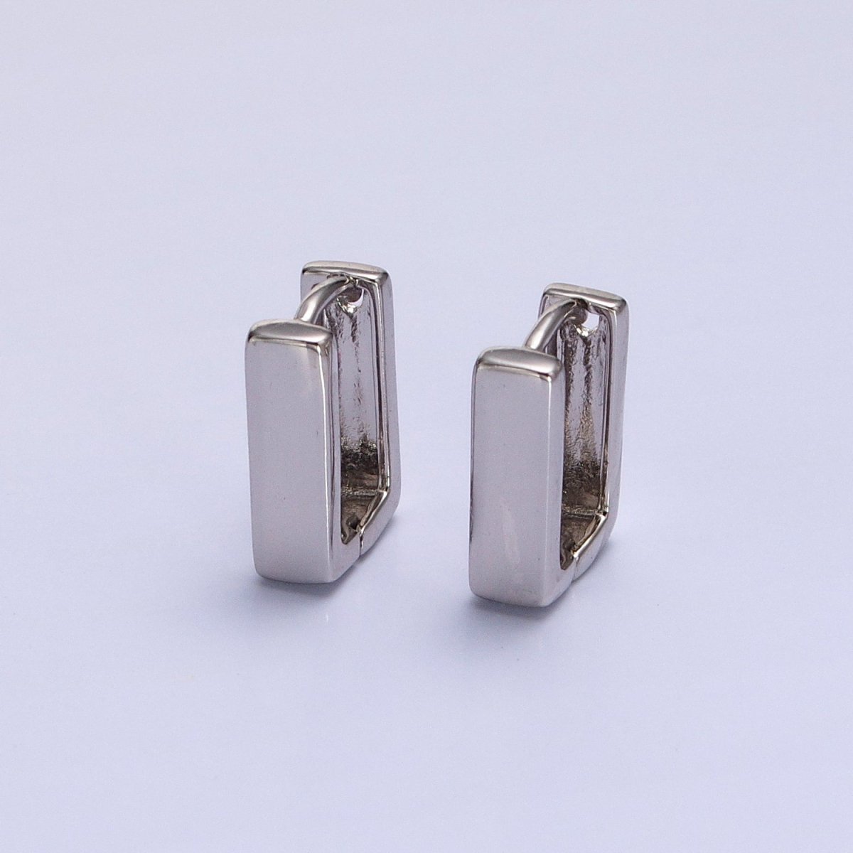 Modern Geometric Square Hoop Earrings in Gold, Silver Geometric Jewelry Rectangle Huggie Earring AB-305 AD-798