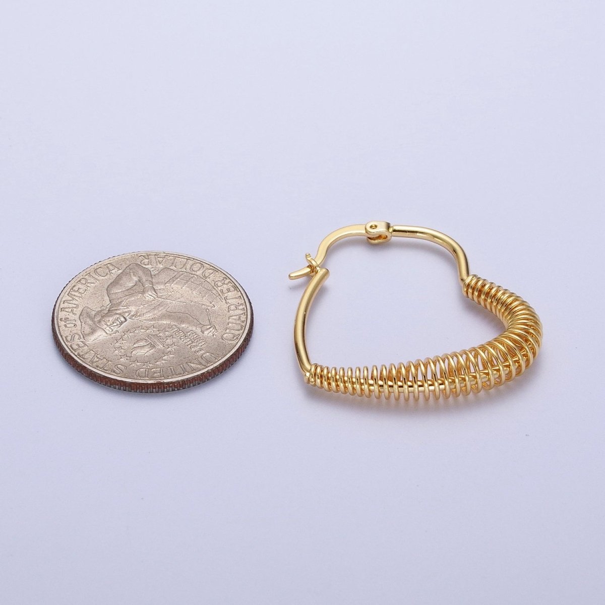 Modern Heart Shape Love Earring Large Statement Hoop Earrings Gold Heart Spiral Earring Q-188 - DLUXCA